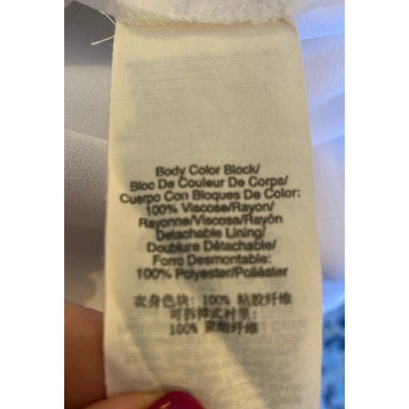 Pure DNKY Womens Loungewear Dress Size Large Color Block Hi Low Hem Semi Sheer - Picture 8 of 11